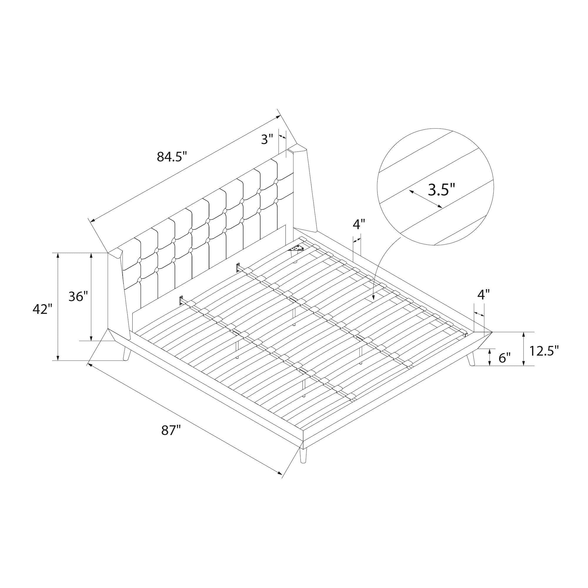 DHP Aliyah Upholstered Bed Frame - Blue - King