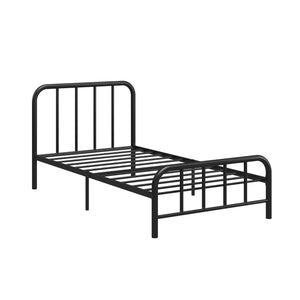 RealRooms Marva Twin Metal Bed Frame with Headboard - Black - Twin