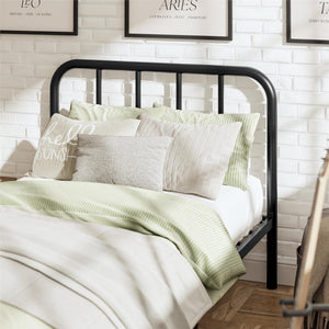 RealRooms Marva Twin Metal Bed Frame with Headboard - Black - Twin