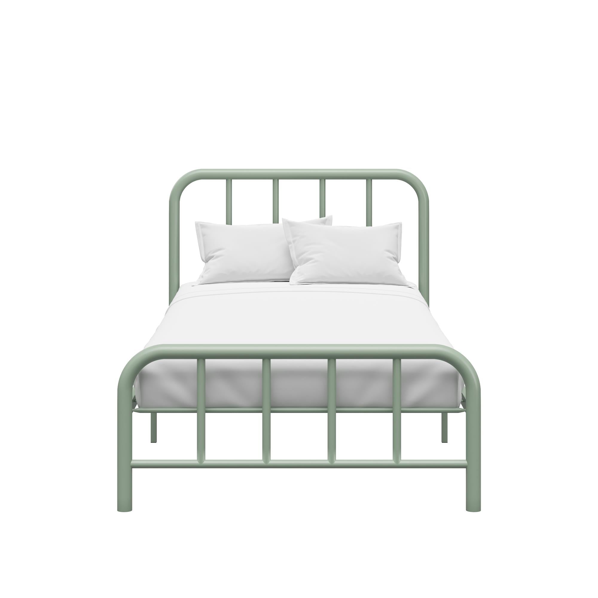 RealRooms Marva Twin Metal Bed Frame with Headboard - Pale Green - Twin