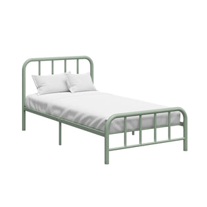 RealRooms Marva Twin Metal Bed Frame with Headboard - Pale Green - Twin