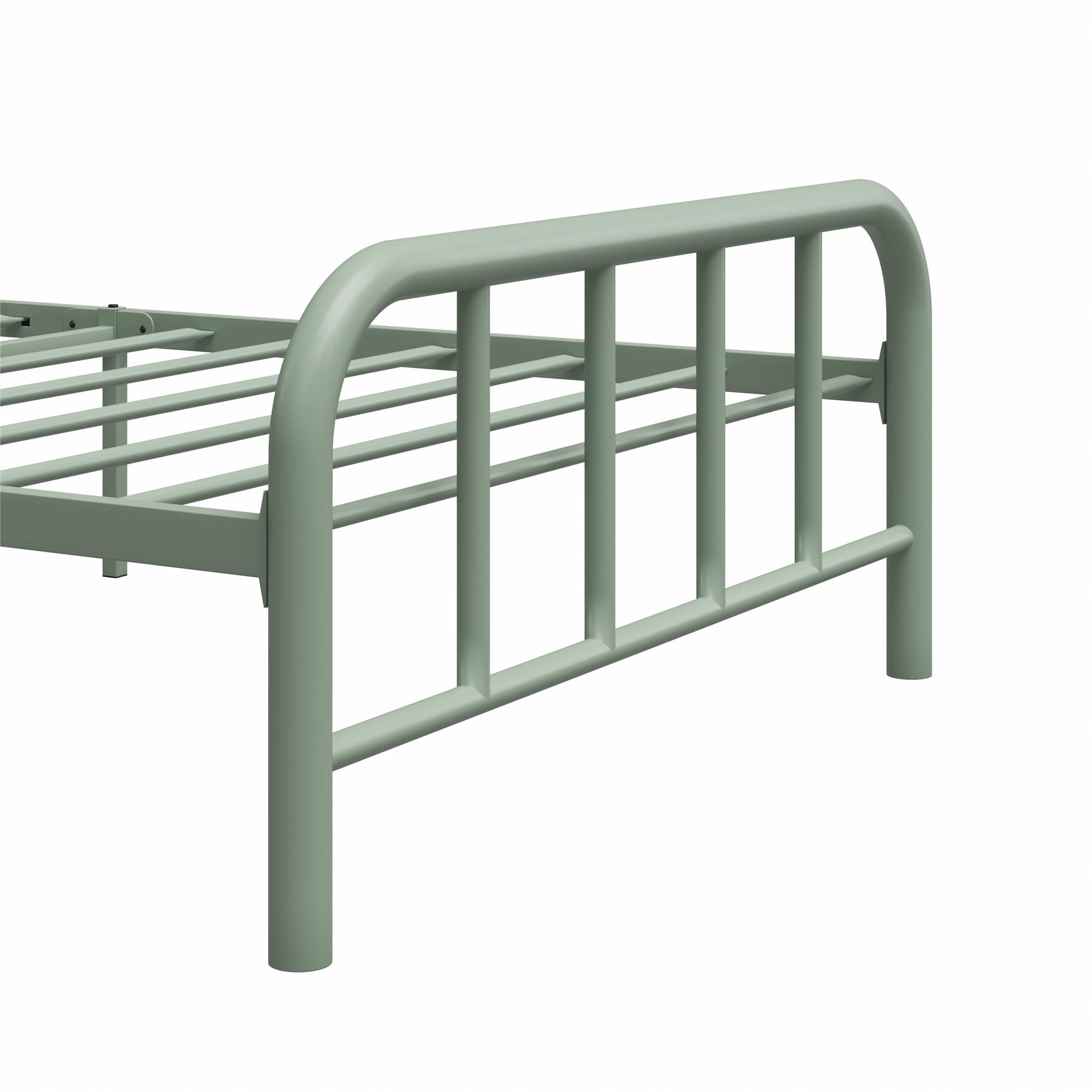 RealRooms Marva Twin Metal Bed Frame with Headboard - Pale Green - Twin