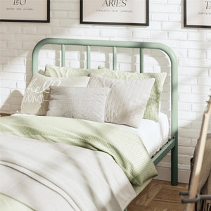 RealRooms Marva Twin Metal Bed Frame with Headboard - Pale Green - Twin