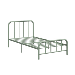 RealRooms Marva Twin Metal Bed Frame with Headboard - Pale Green - Twin