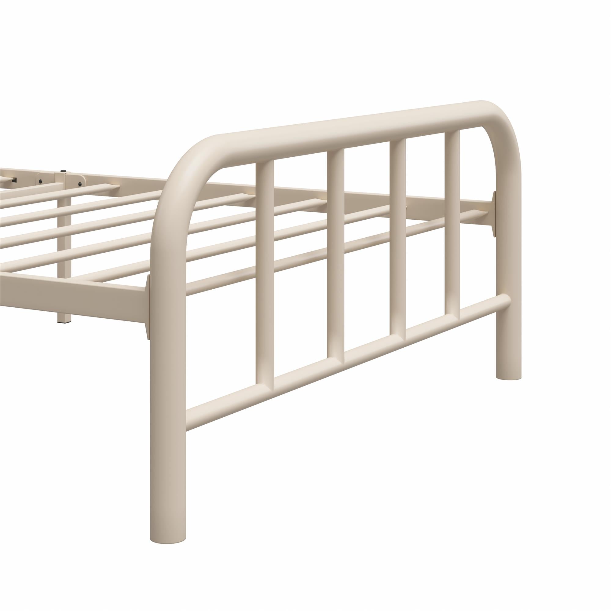 RealRooms Marva Twin Metal Bed Frame with Headboard - Parchment - Twin