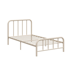 RealRooms Marva Twin Metal Bed Frame with Headboard - Parchment - Twin