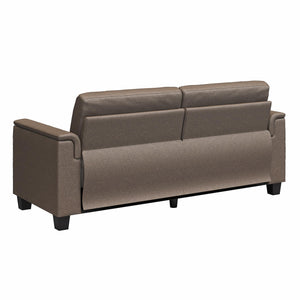 LikeHome Brodie 75.5" Upholstered Sofa - Brown Faux Leather - 3-Seater