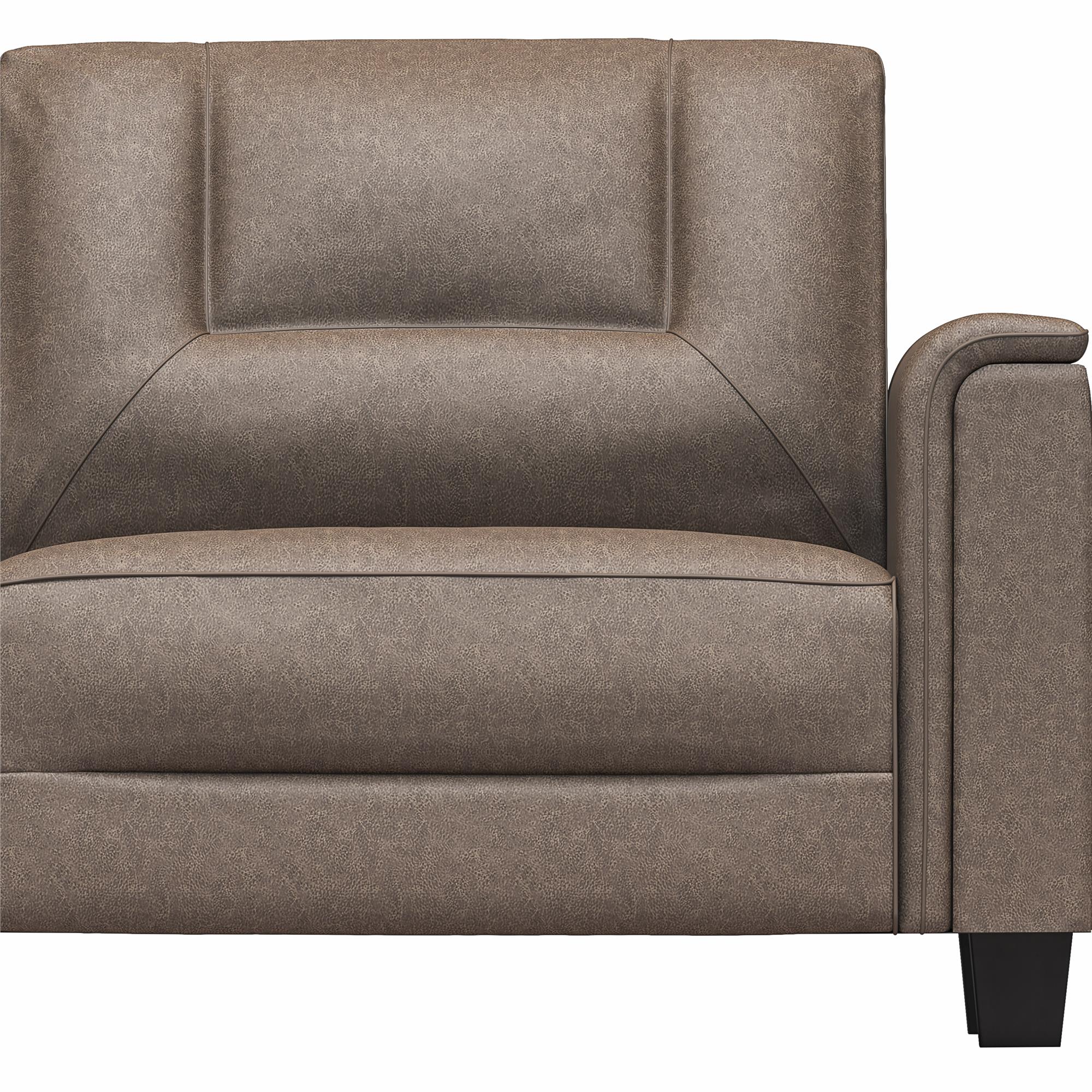 LikeHome Brodie 75.5" Upholstered Sofa - Brown Faux Leather - 3-Seater