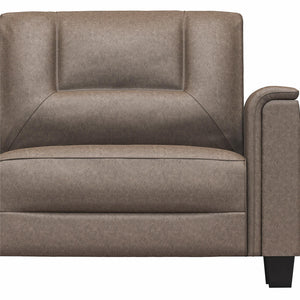 LikeHome Brodie 75.5" Upholstered Sofa - Brown Faux Leather - 3-Seater