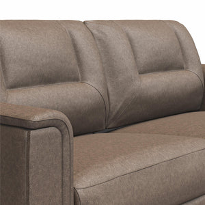 LikeHome Brodie 75.5" Upholstered Sofa - Brown Faux Leather - 3-Seater