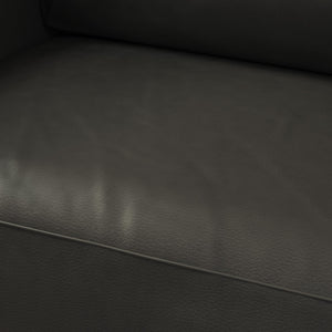 LikeHome Brodie 75.5" Upholstered Sofa - Charcoal Faux Leather - 3-Seater