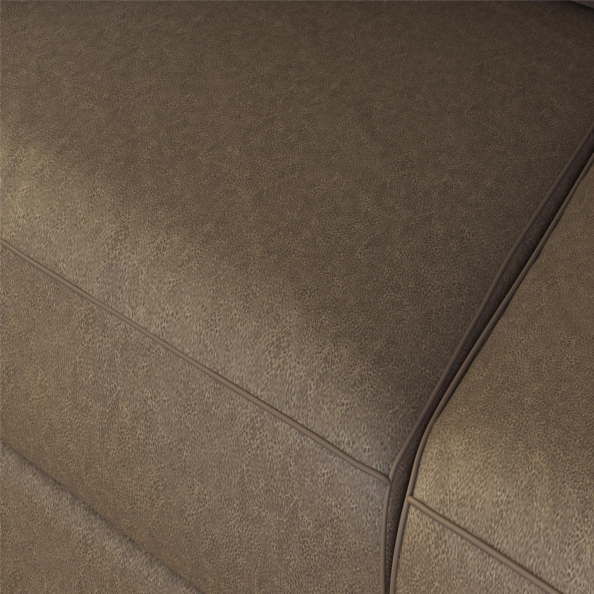 LikeHome Brodie 75.5" Upholstered Sofa - Brown Faux Leather - 3-Seater