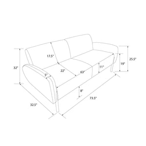 Mr. Kate Roxanne 73.5" Upholstered Sofa - Light Gray Textured Chenille - 2-Seater