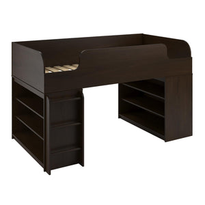 Ameriwood Home Elements Loft Bed Platform with Ladder - Dark Cherry - Twin