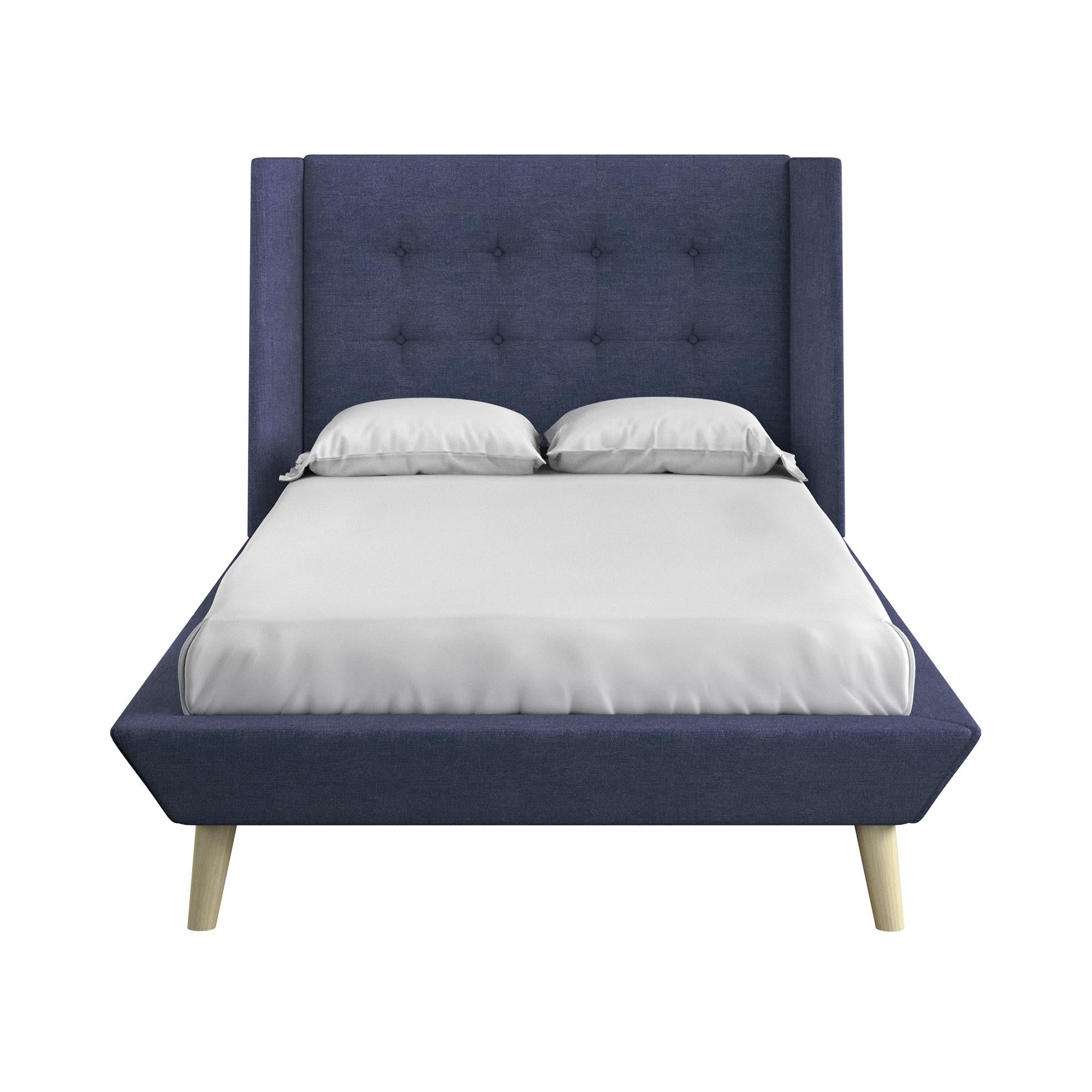 DHP Aliyah Upholstered Bed Frame - Blue - Twin