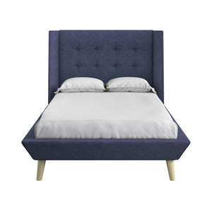 DHP Aliyah Upholstered Bed Frame - Blue - Twin