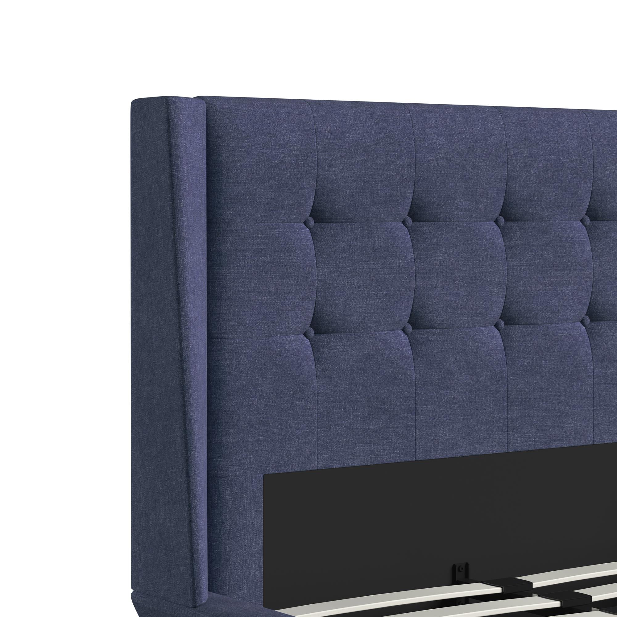 DHP Aliyah Upholstered Bed Frame - Blue - Twin