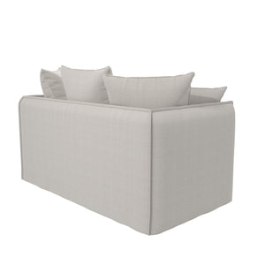 Novogratz Collette Slipcover Loveseat Sofa - Off White Canvas Weave - 2-Seater