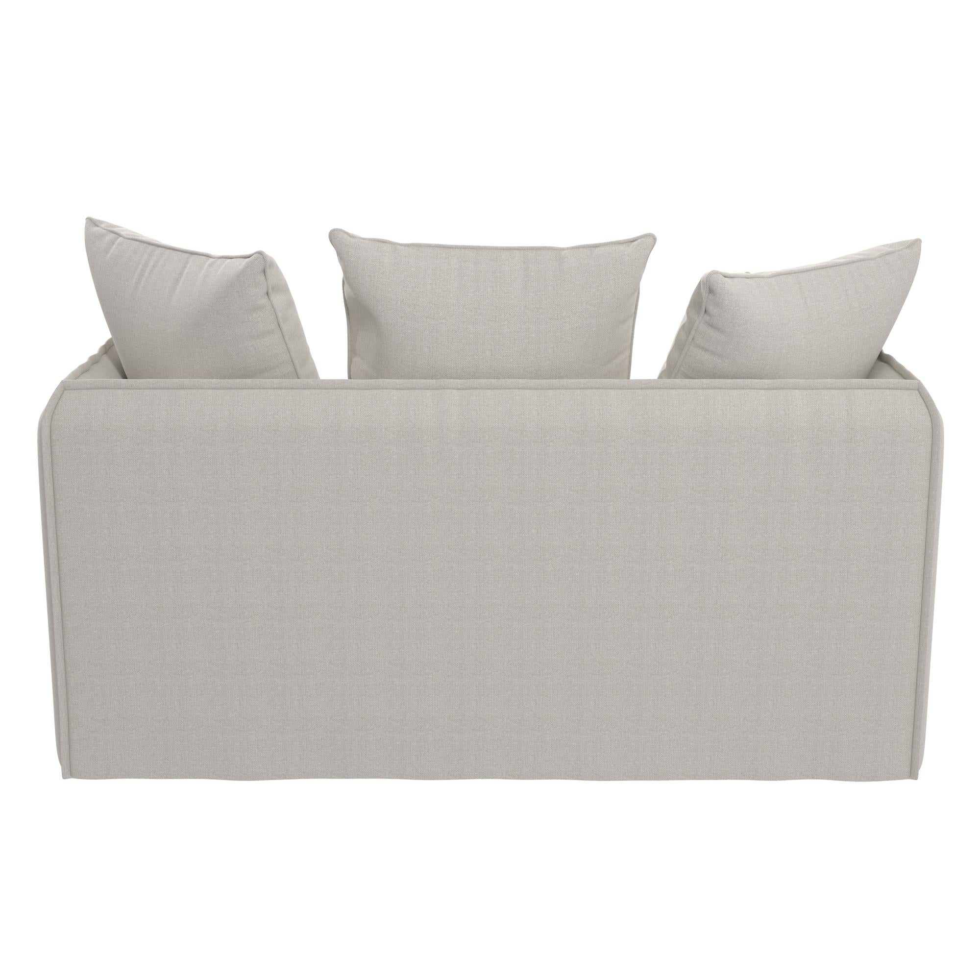 Novogratz Collette Slipcover Loveseat Sofa - Off White Canvas Weave - 2-Seater