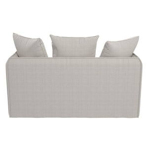 Novogratz Collette Slipcover Loveseat Sofa - Off White Canvas Weave - 2-Seater