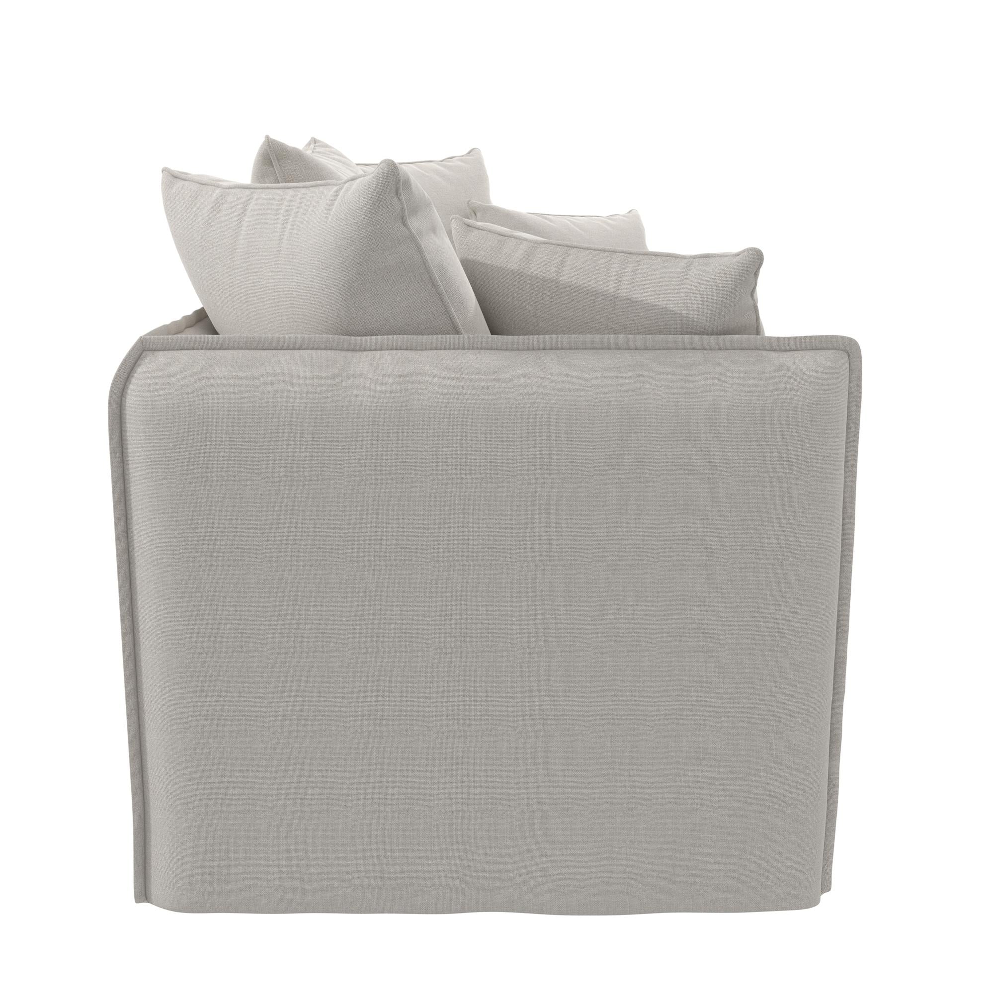 Novogratz Collette Slipcover Loveseat Sofa - Off White Canvas Weave - 2-Seater