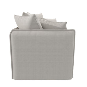 Novogratz Collette Slipcover Loveseat Sofa - Off White Canvas Weave - 2-Seater