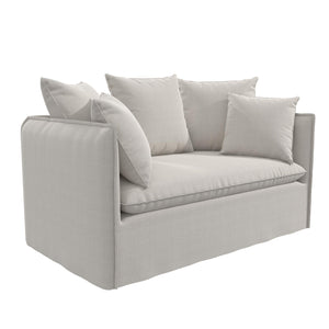 Novogratz Collette Slipcover Loveseat Sofa - Off White Canvas Weave - 2-Seater