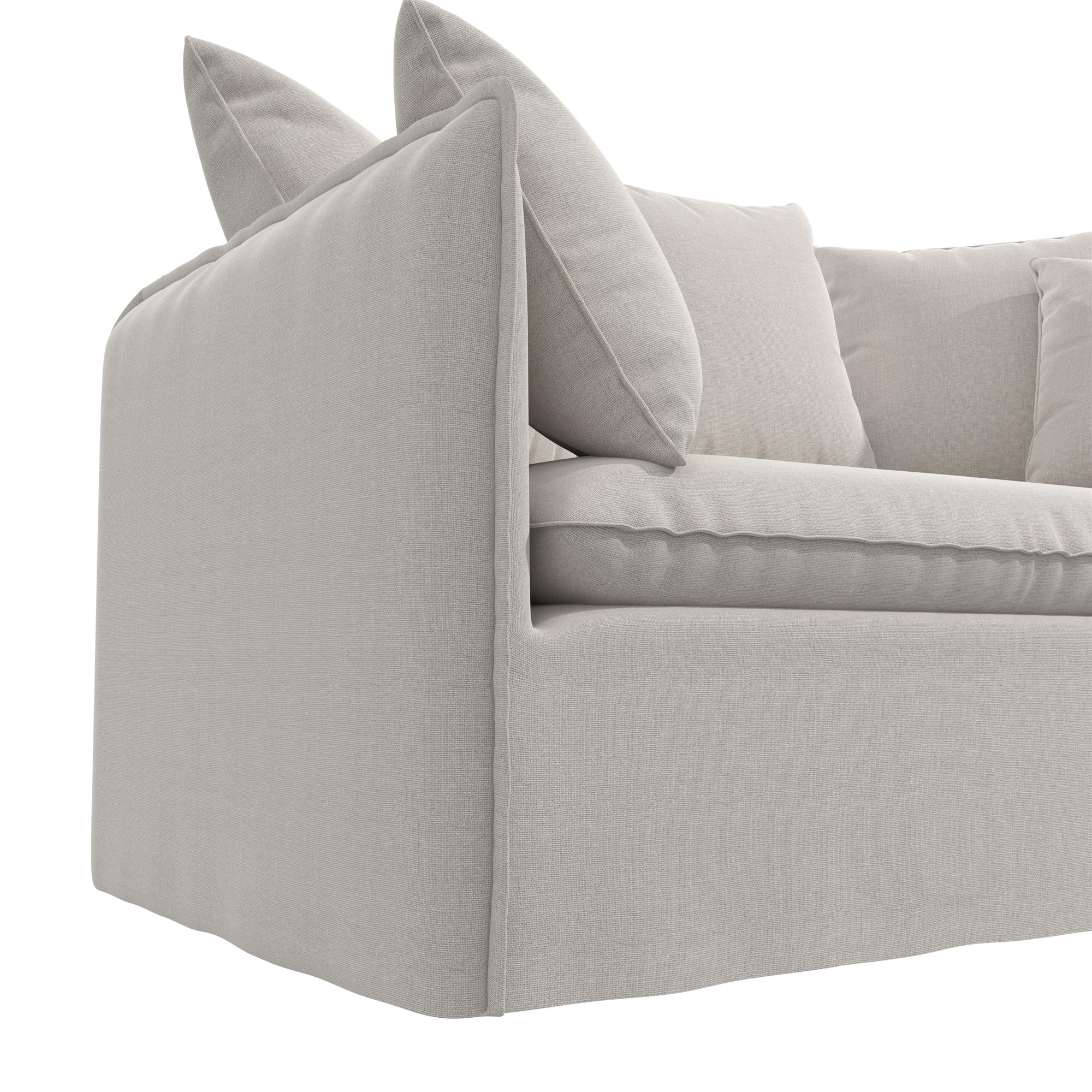 Novogratz Collette Slipcover Loveseat Sofa - Off White Canvas Weave - 2-Seater
