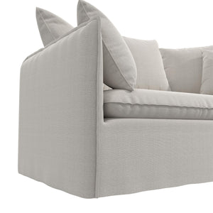 Novogratz Collette Slipcover Loveseat Sofa - Off White Canvas Weave - 2-Seater