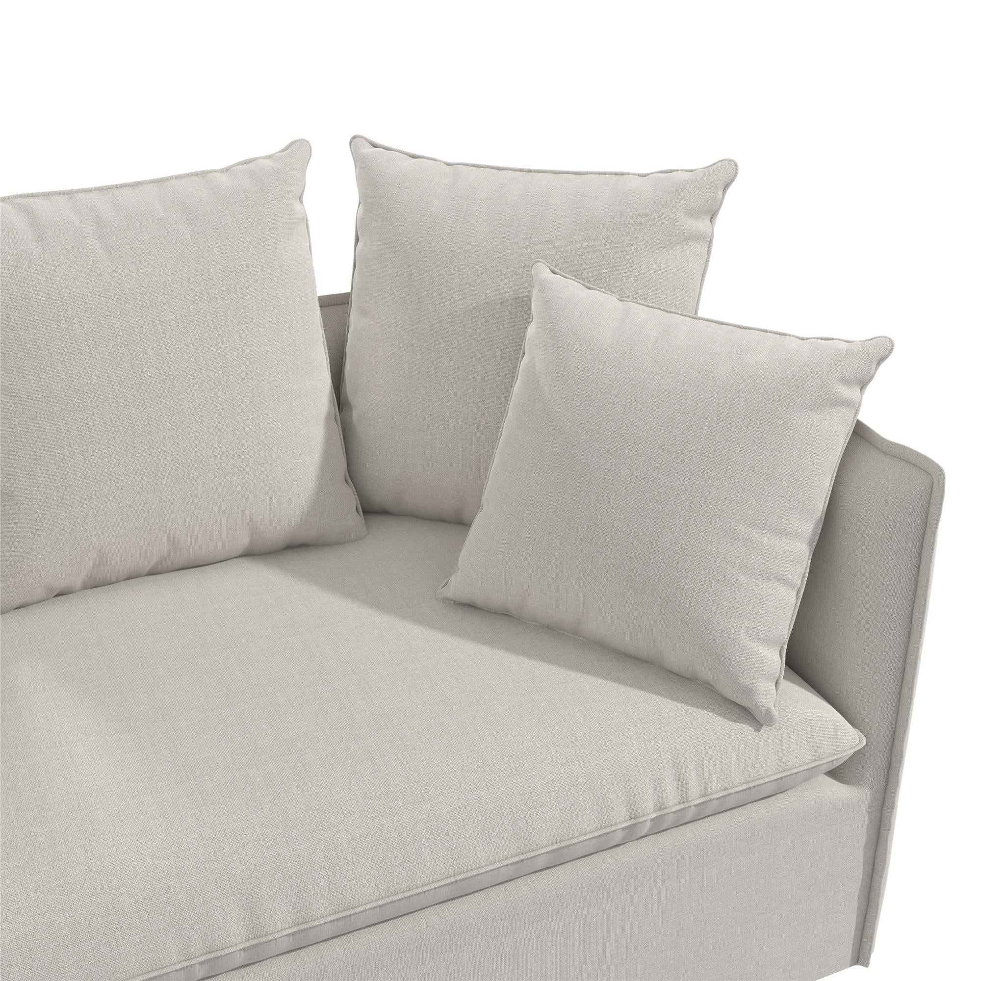 Novogratz Collette Slipcover Loveseat Sofa - Off White Canvas Weave - 2-Seater