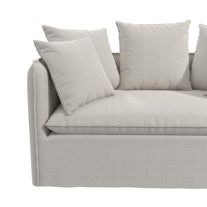 Novogratz Collette Slipcover Loveseat Sofa - Off White Canvas Weave - 2-Seater