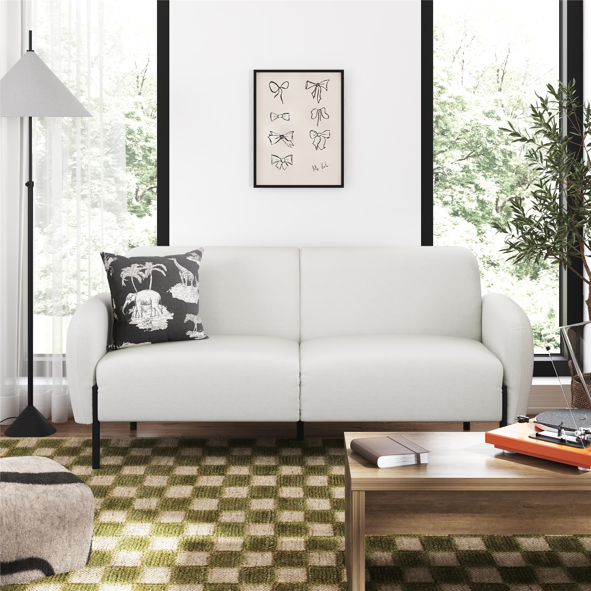 Mr. Kate Roxanne 73.5" Upholstered Sofa - Ivory Textured Chenille - 2-Seater