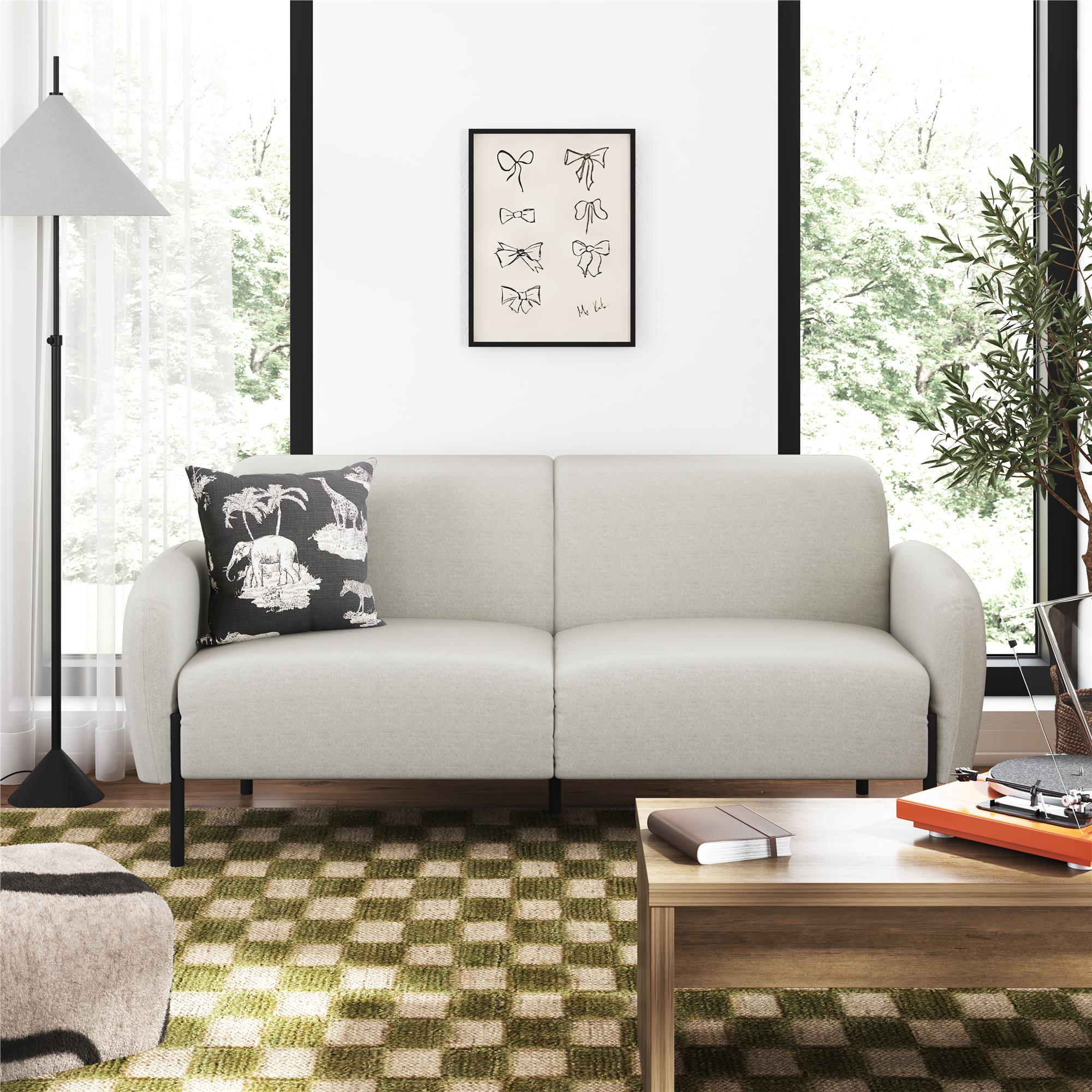 Mr. Kate Roxanne 73.5" Upholstered Sofa - Light Gray Textured Chenille - 2-Seater