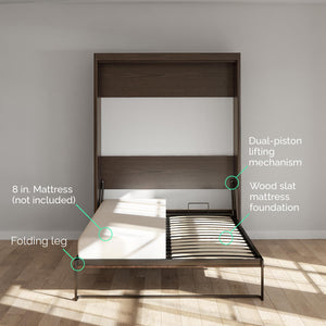 Signature Sleep Paramount Murphy Bed with Nightstand Cabinets - Columbia Walnut - Full
