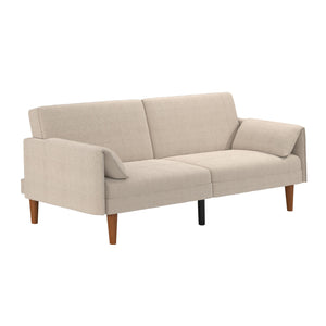 Novogratz Markham 80.5" Futon Sofa Bed - Sand Basket Weave - 3-Seater