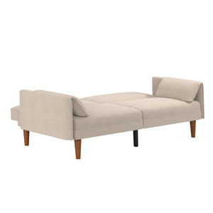 Novogratz Markham 80.5" Futon Sofa Bed - Sand Basket Weave - 3-Seater
