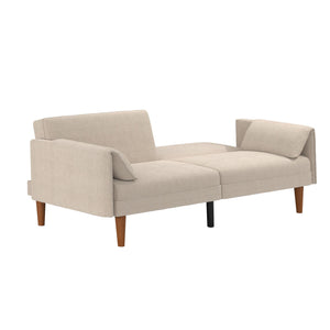 Novogratz Markham 80.5" Futon Sofa Bed - Sand Basket Weave - 3-Seater
