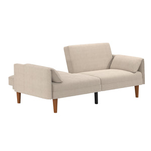 Novogratz Markham 80.5" Futon Sofa Bed - Sand Basket Weave - 3-Seater