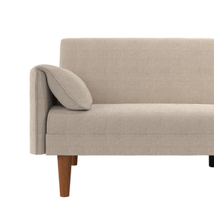 Novogratz Markham 80.5" Futon Sofa Bed - Sand Basket Weave - 3-Seater