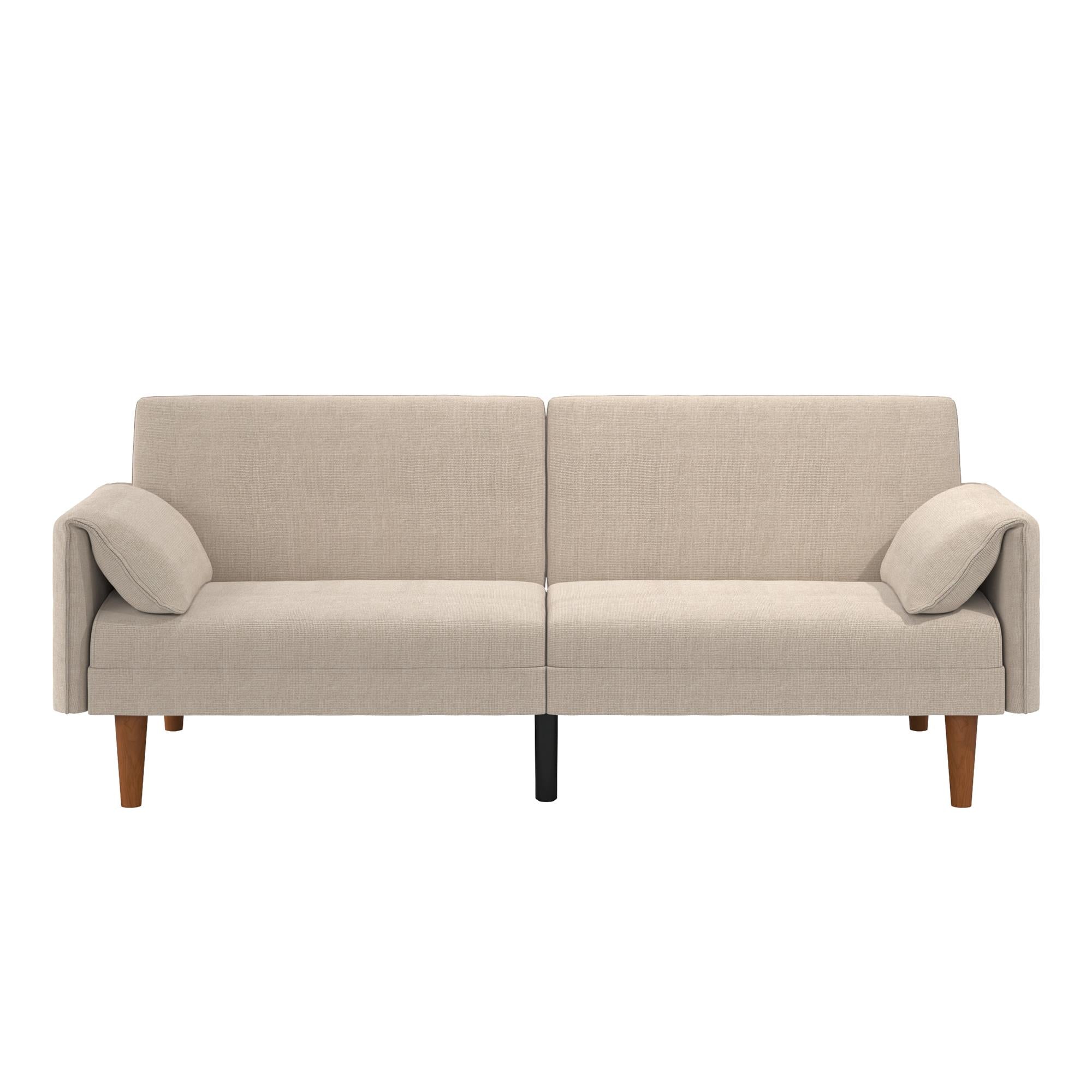 Novogratz Markham 80.5" Futon Sofa Bed - Sand Basket Weave - 3-Seater