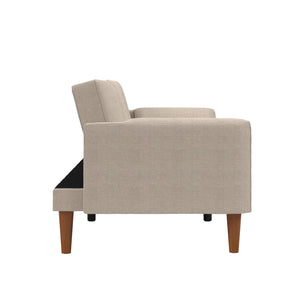 Novogratz Markham 80.5" Futon Sofa Bed - Sand Basket Weave - 3-Seater
