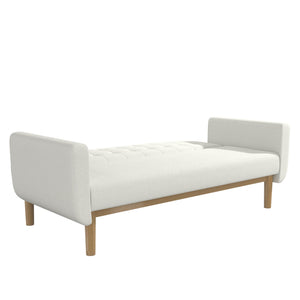 RealRooms Barrie Futon Sofa Bed - Ivory Teddy - 3-Seater
