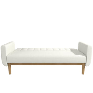 RealRooms Barrie Futon Sofa Bed - Ivory Teddy - 3-Seater
