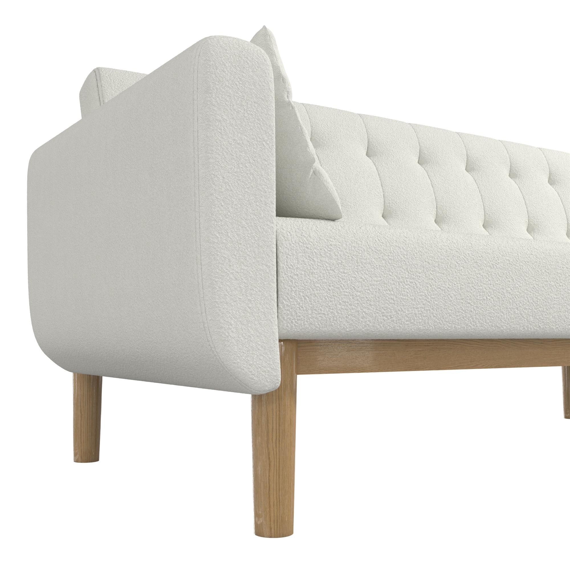 RealRooms Barrie Futon Sofa Bed - Ivory Teddy - 3-Seater