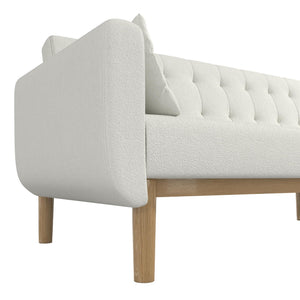 RealRooms Barrie Futon Sofa Bed - Ivory Teddy - 3-Seater
