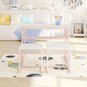 Max & Finn Signy 3-Piece Kids Activity Table Set - Pale Pink