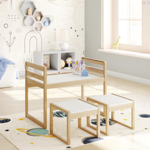 Max & Finn Signy 3-Piece Kids Activity Table Set - Blonde Oak