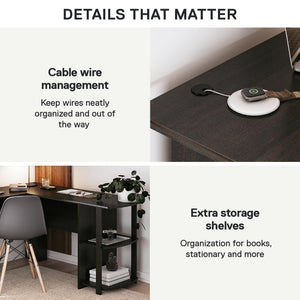 Ameriwood Home Dominic L-Desk with Side Storage Bookshelves - Espresso