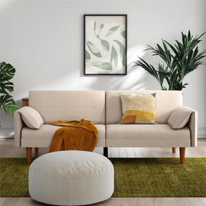Novogratz Markham 80.5" Futon Sofa Bed - Sand Basket Weave - 3-Seater