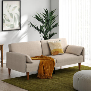 Novogratz Markham 80.5" Futon Sofa Bed - Sand Basket Weave - 3-Seater